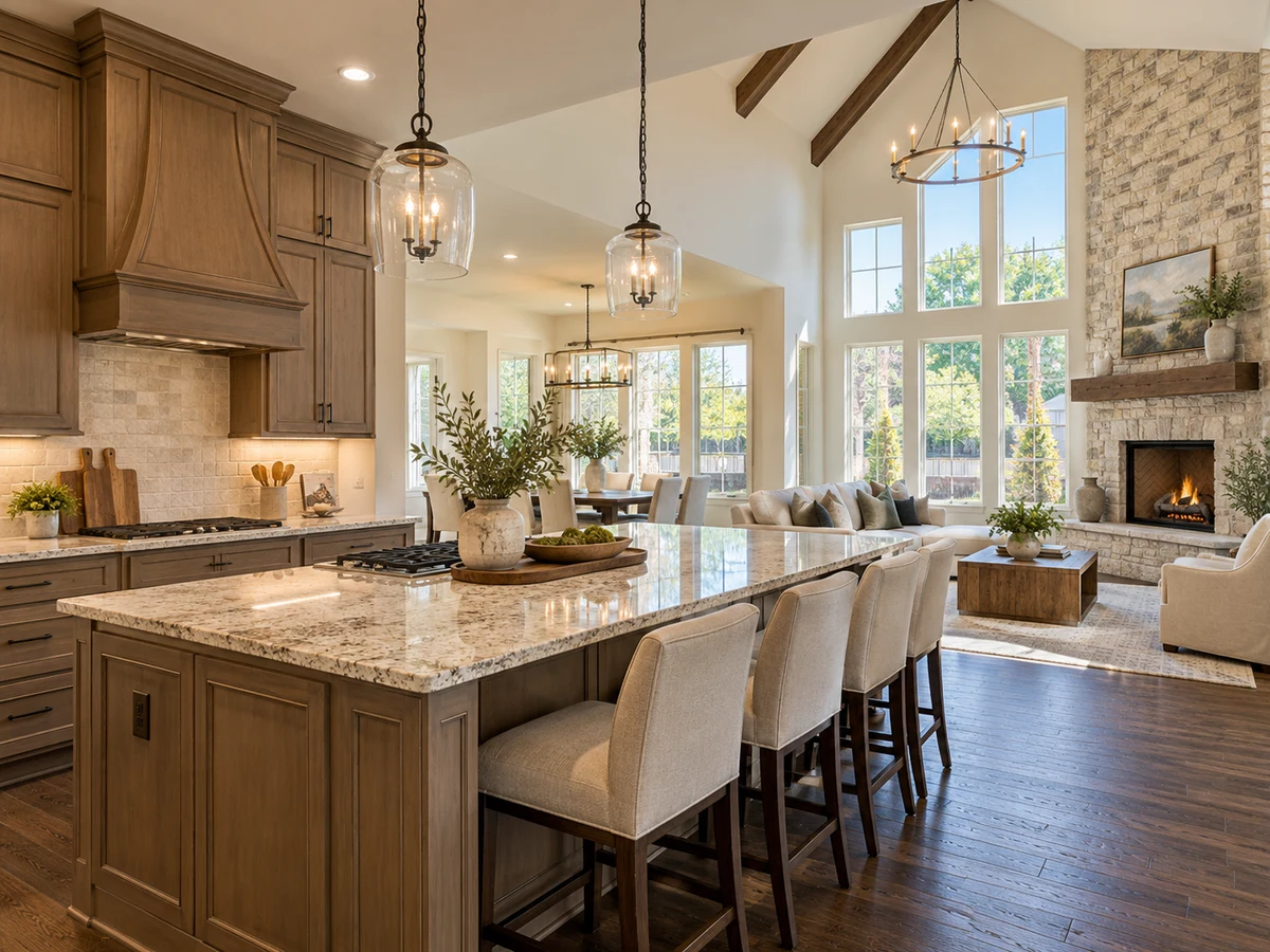 Architectural illustration of interior features inspired by Timber Creek in McKinney