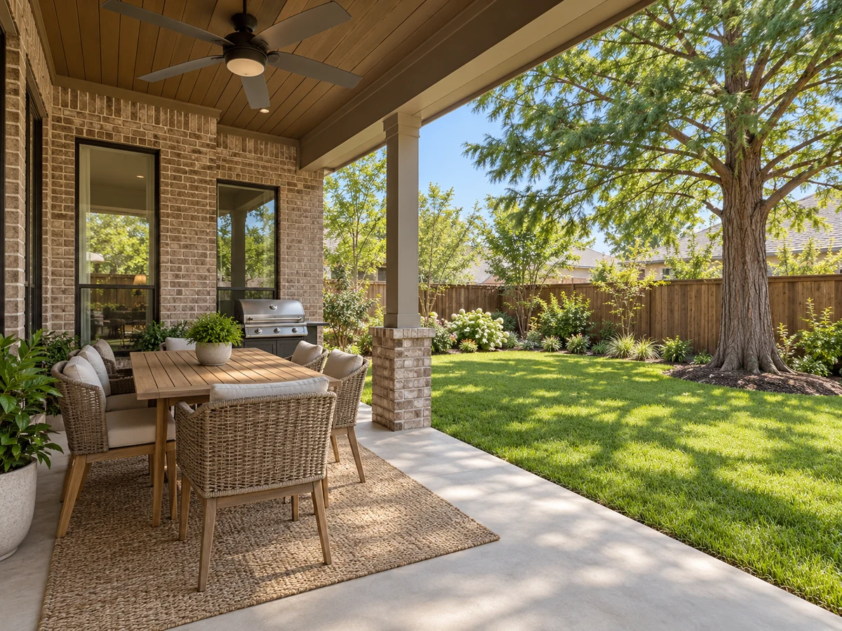 Architectural illustration of outdoor features inspired by Timber Creek in McKinney