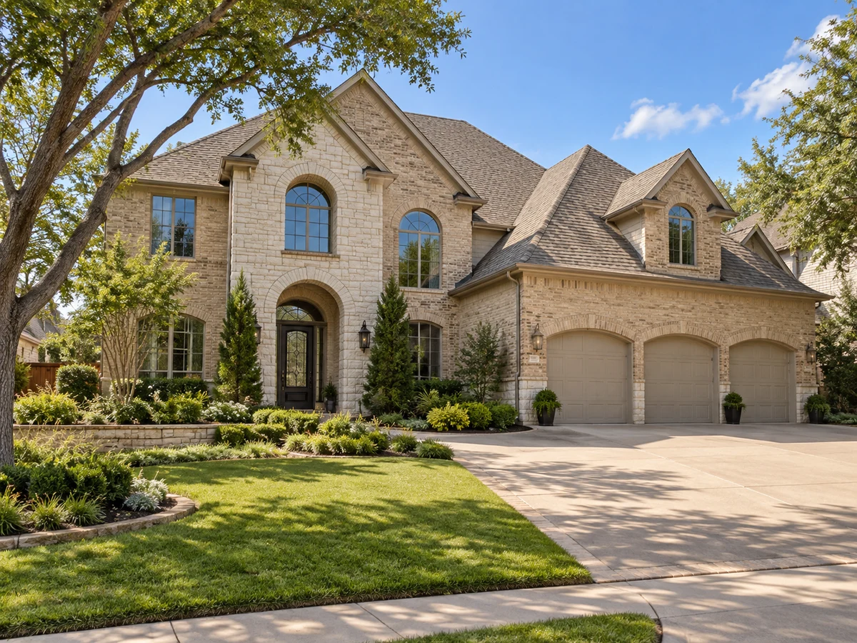 Architectural illustration of exterior features inspired by Trails Of Glenwood in Plano