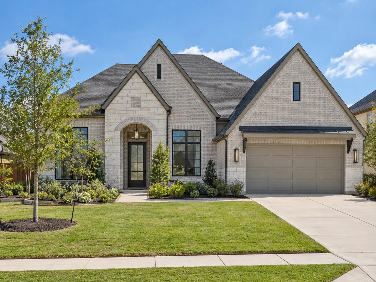 Architectural illustration of exterior features inspired by Trinity Falls in McKinney