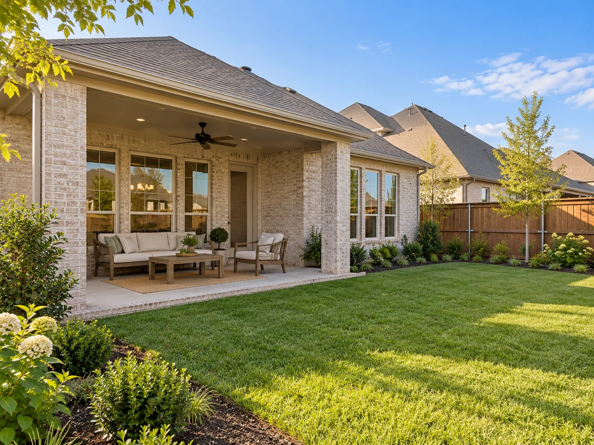 Architectural illustration of outdoor features inspired by Trinity Falls in McKinney