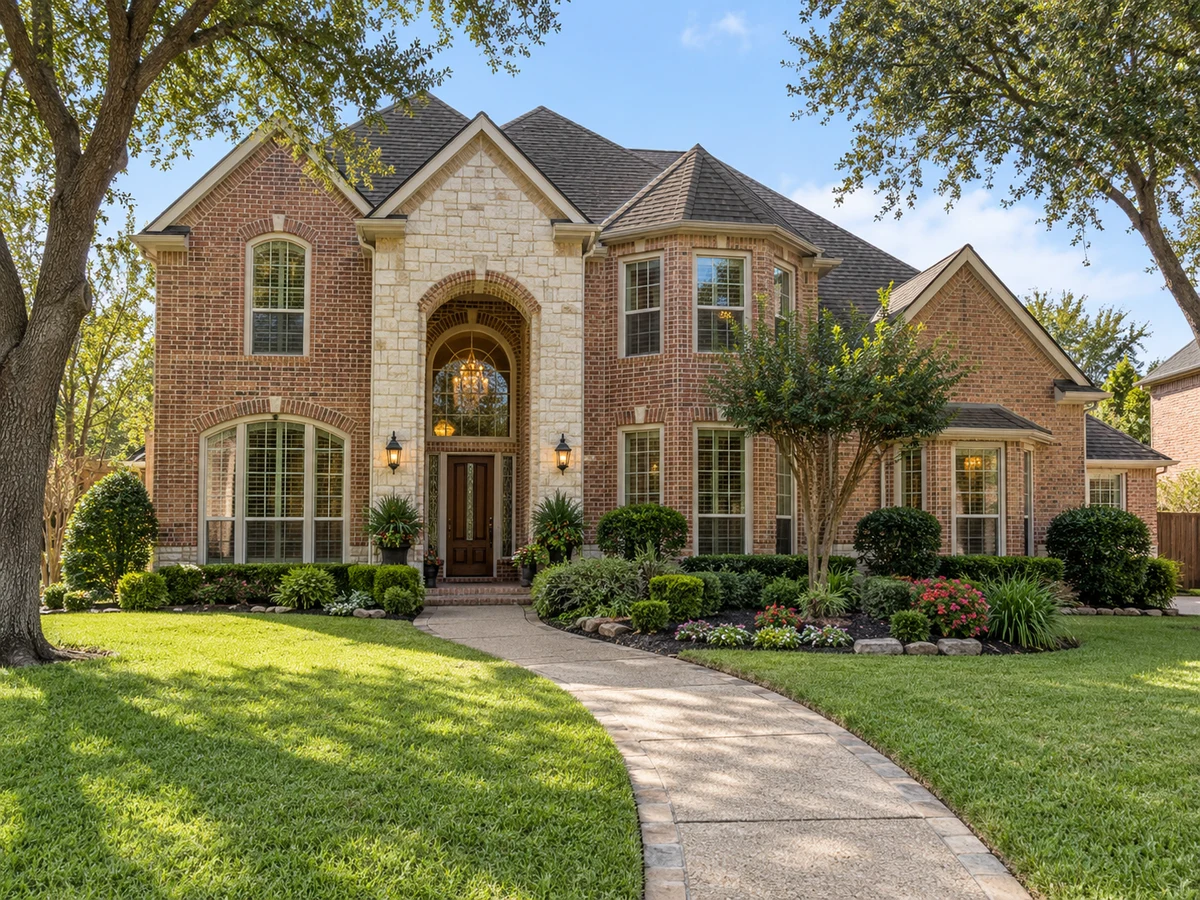 Architectural illustration of exterior features inspired by Turnbridge Manor in Frisco