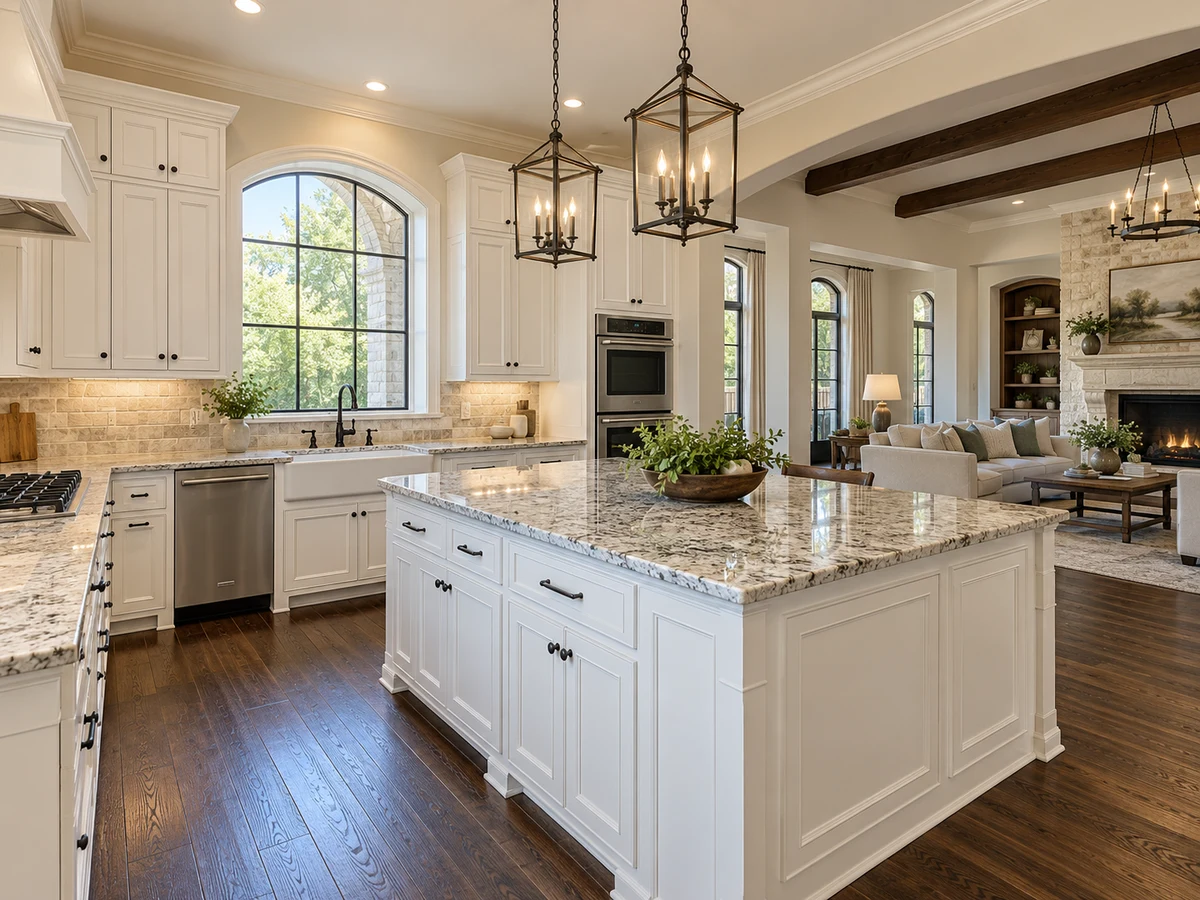 Architectural illustration of interior features inspired by Turnbridge Manor in Frisco