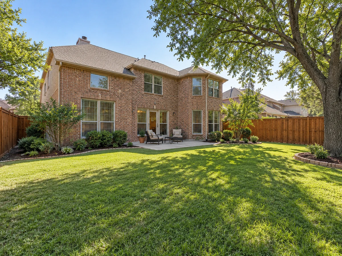 Architectural illustration of outdoor features inspired by Turnbridge Manor in Frisco