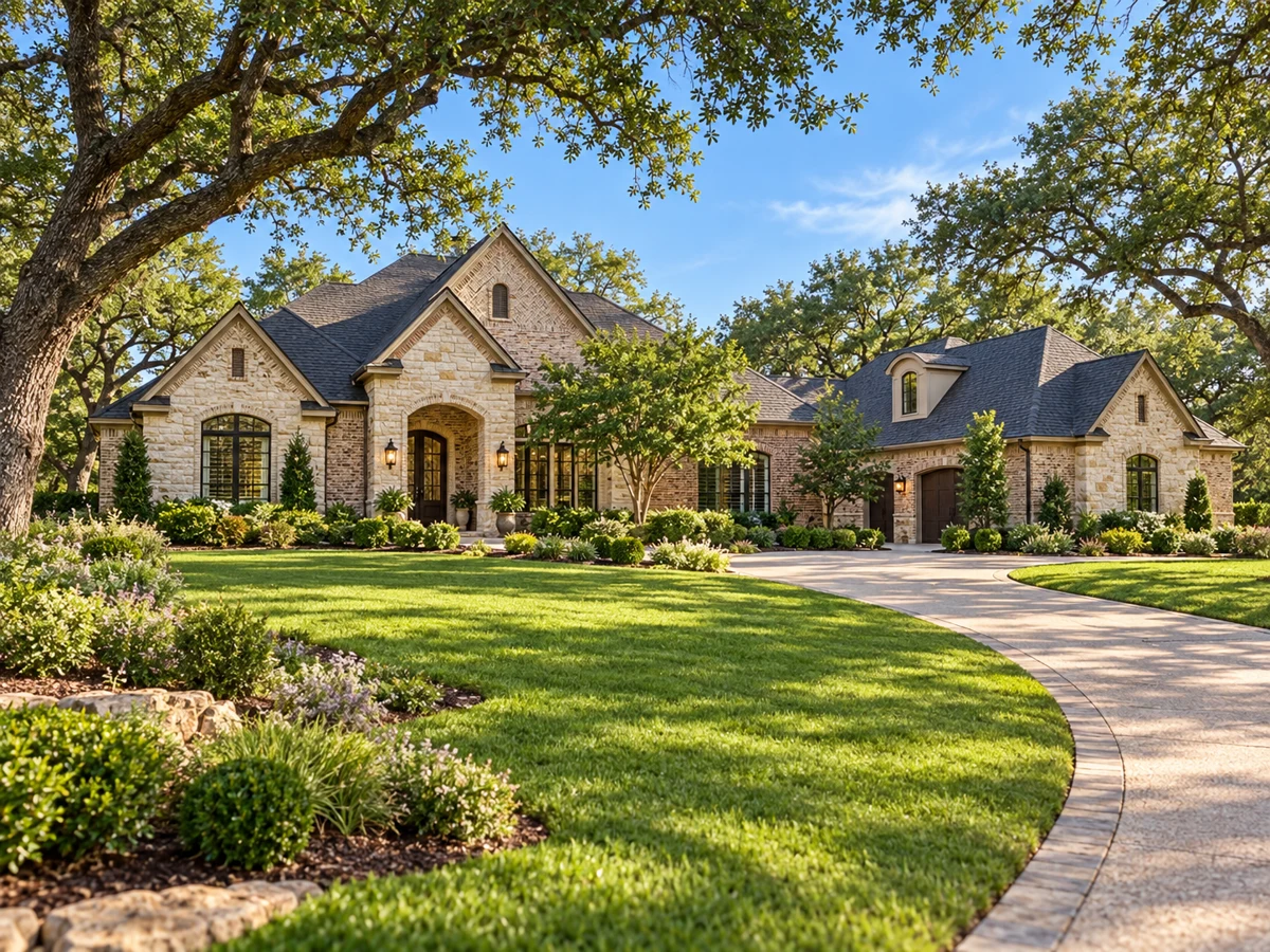 Architectural illustration of a exterior inspired by Twelve Oaks in Celina