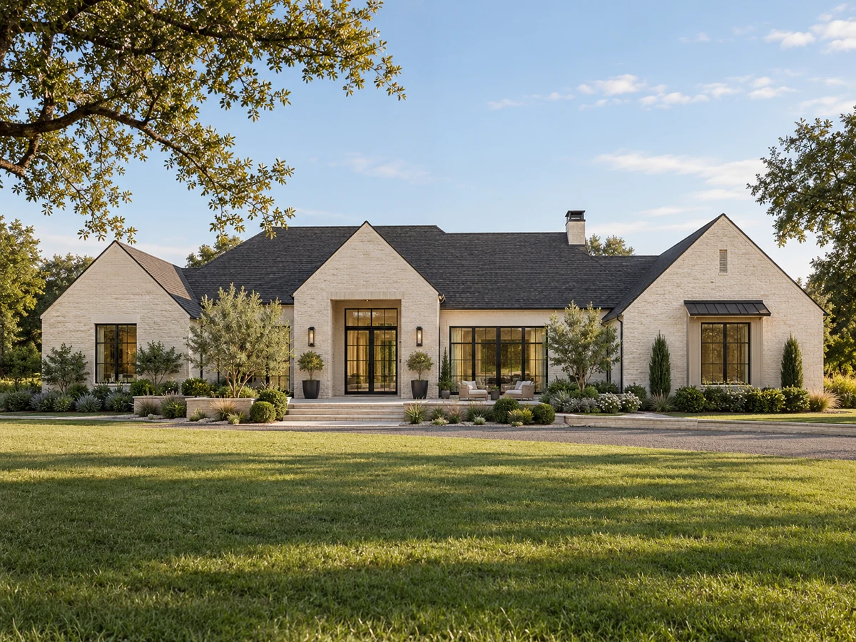 Architectural illustration of exterior features inspired by Van Buren Estates in Weston