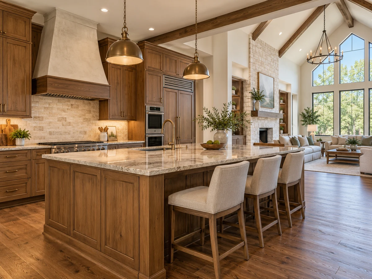 Architectural illustration of interior features inspired by Village Creek in McKinney