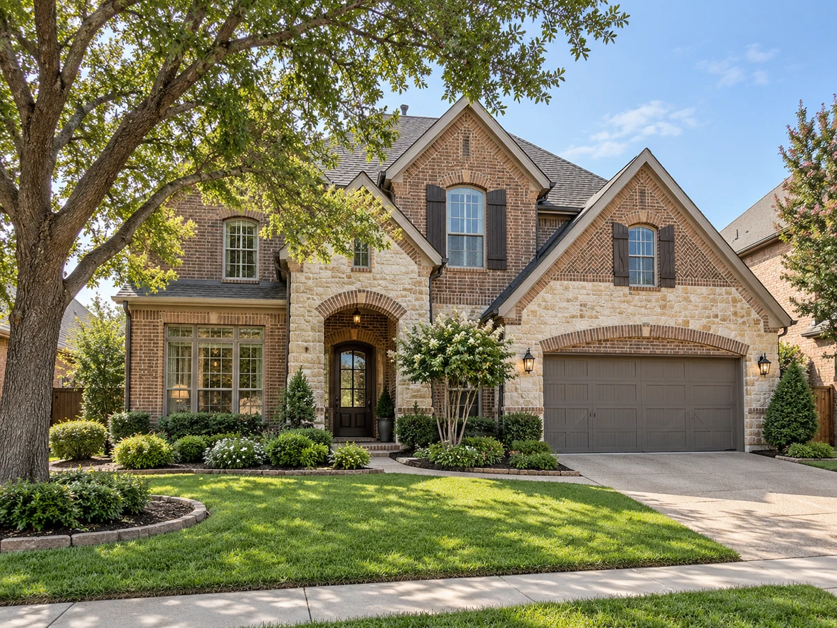 Architectural illustration of exterior features inspired by Village Park North in McKinney