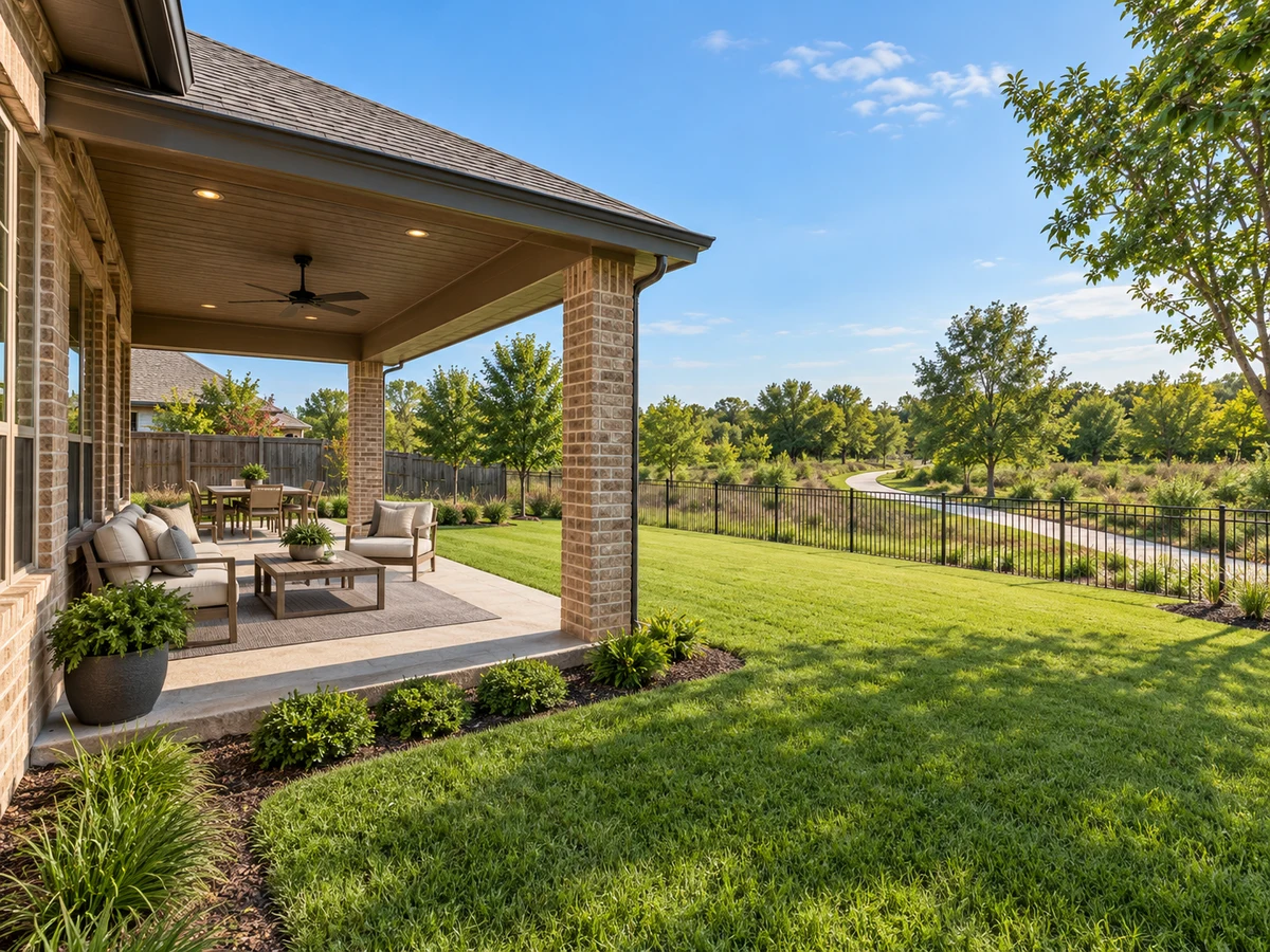 Architectural illustration of outdoor features inspired by Village Park North in McKinney
