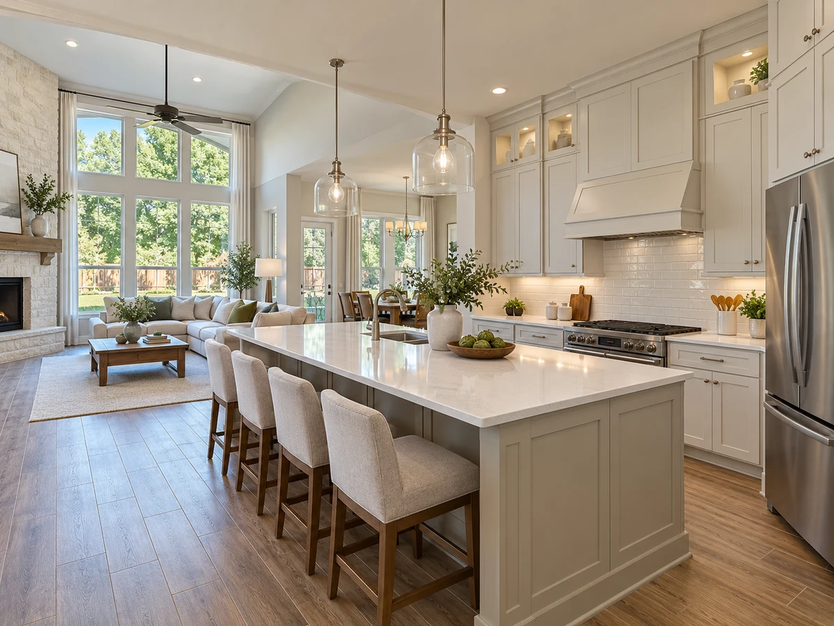 Architectural illustration of interior features inspired by Virginia Woods in McKinney