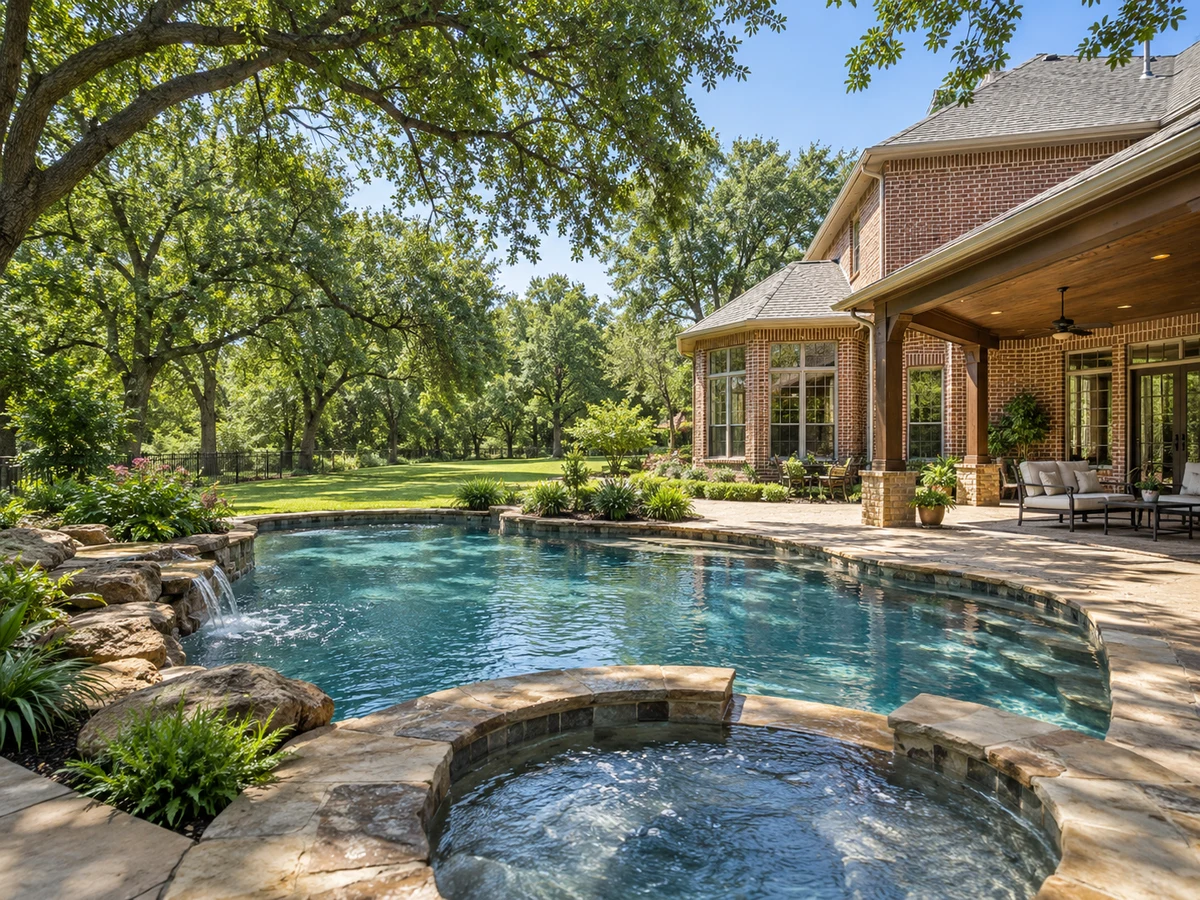 Architectural illustration of outdoor features inspired by Virginia Woods in McKinney
