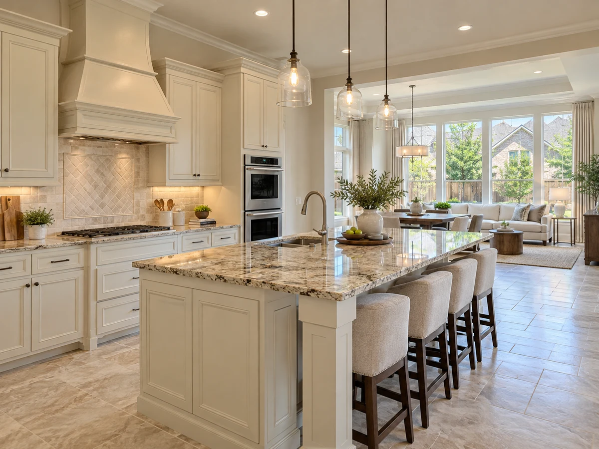 Architectural illustration of interior features inspired by Wellington At Preston Meadows in Plano