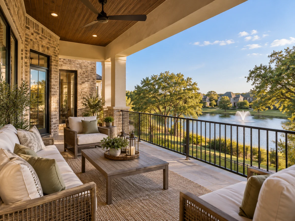 Architectural illustration of outdoor features inspired by Wellington Point in McKinney
