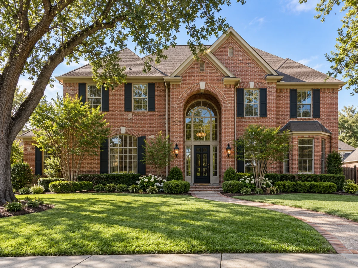 Architectural illustration of exterior features inspired by Wentworth Estates in Plano