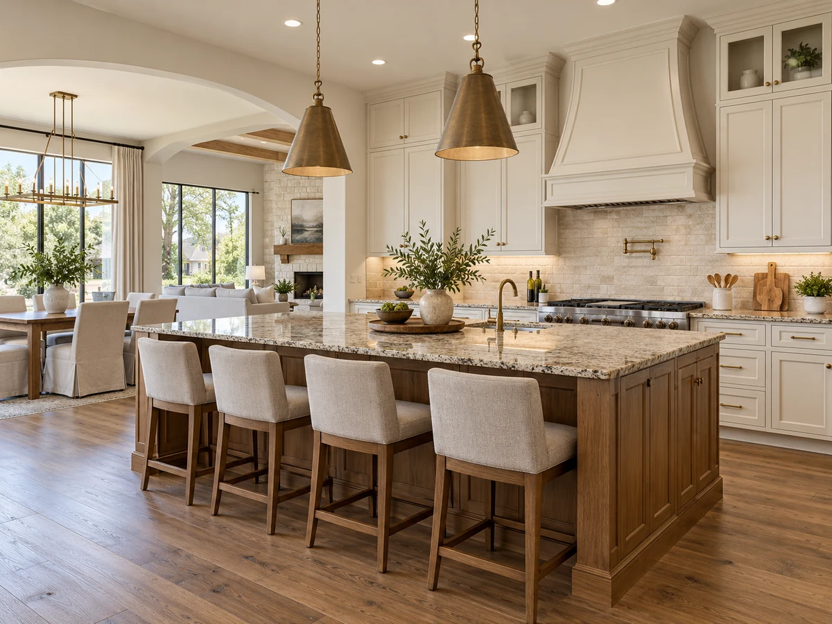 Architectural illustration of interior features inspired by Wentworth Estates in Plano