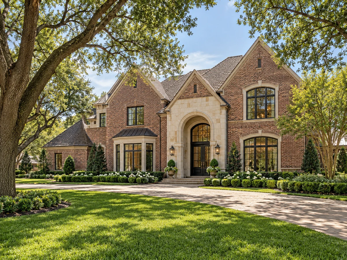 Architectural illustration of exterior features inspired by Willow Bend West in Plano
