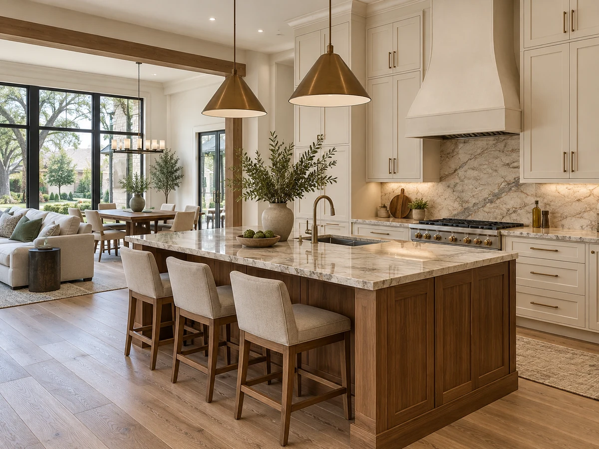 Architectural illustration of interior features inspired by Willow Bend West in Plano