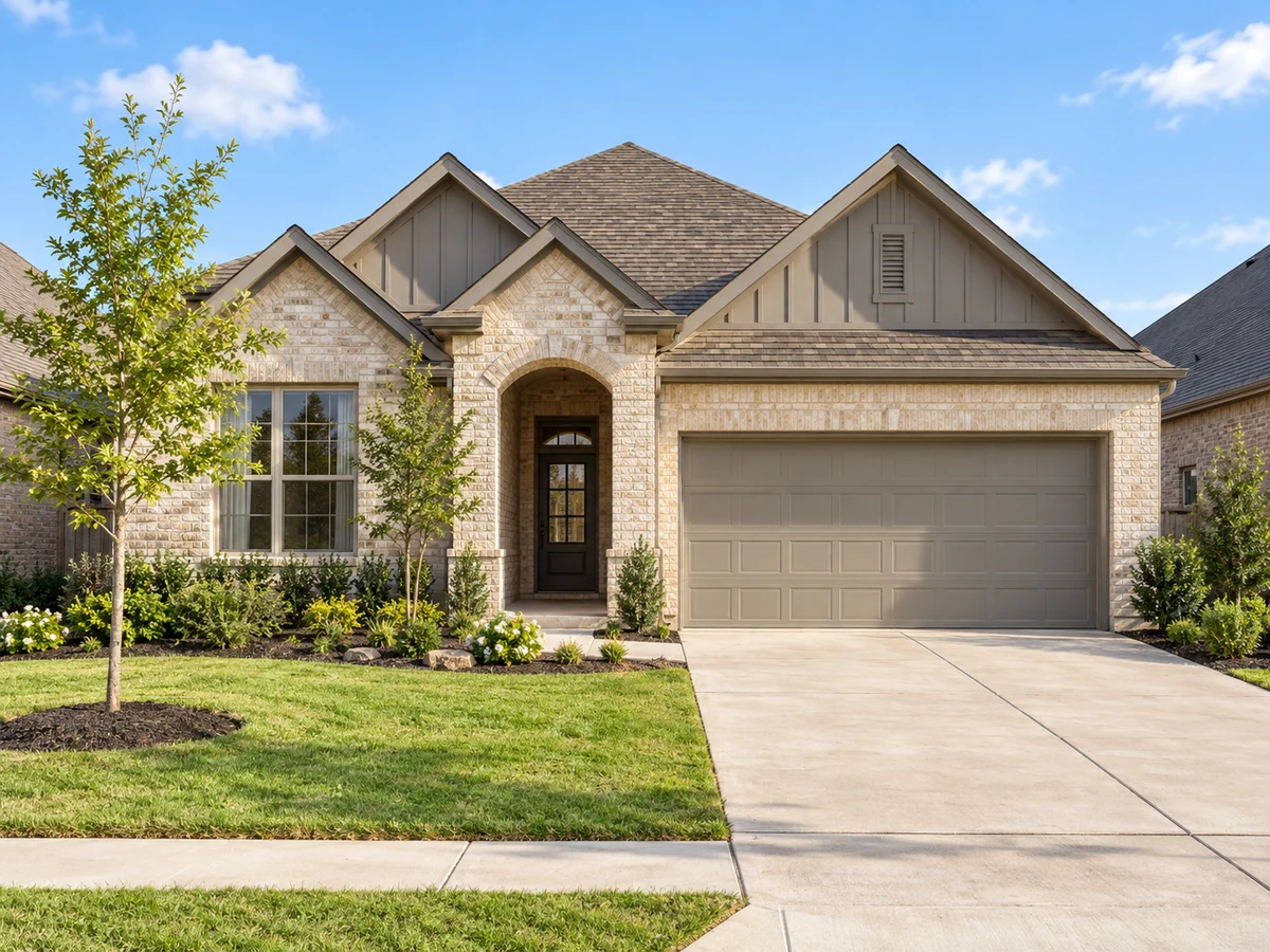 Architectural illustration of exterior features inspired by Willow Wood in McKinney