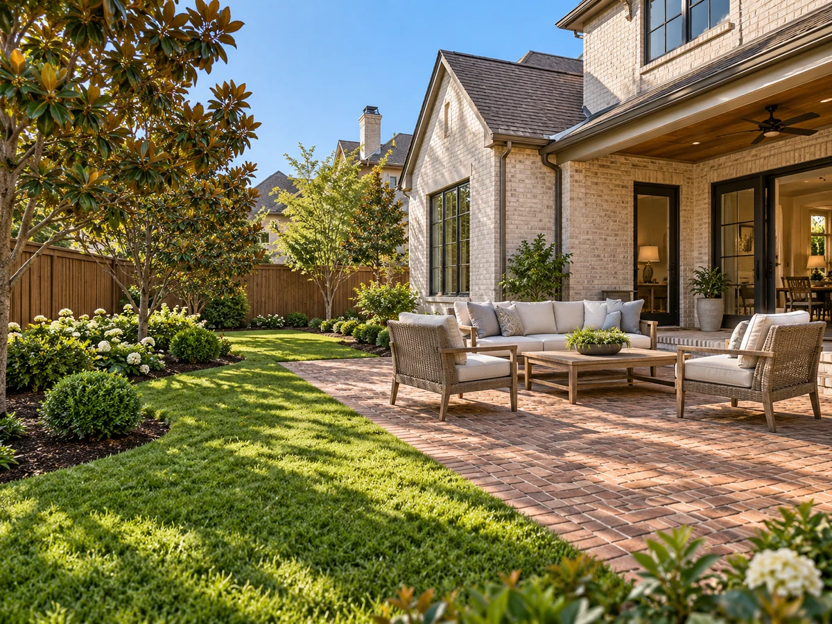 Architectural illustration of outdoor features inspired by Wilmeth Ridge North in McKinney