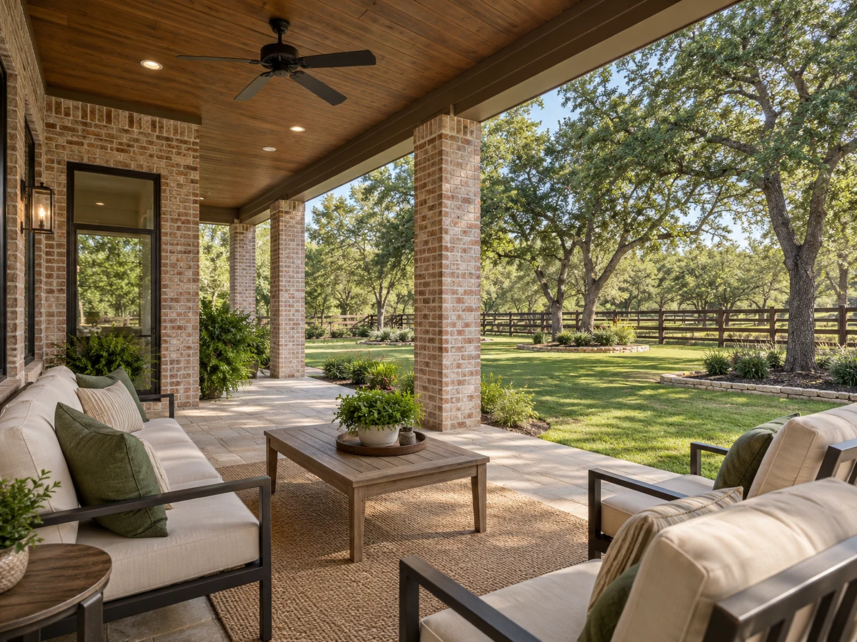 Architectural illustration of outdoor features inspired by Windy Hill Farms in Murphy