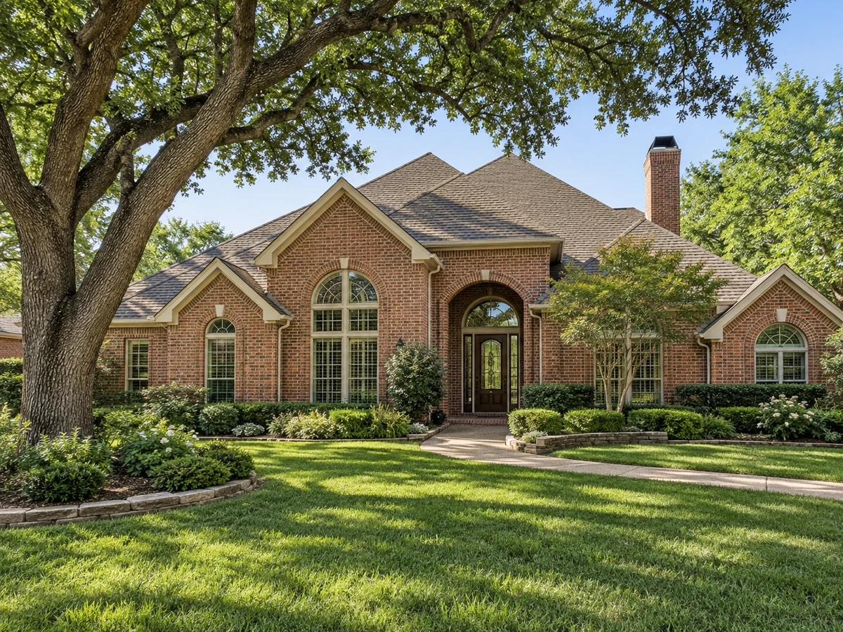 Architectural illustration of exterior features inspired by Wolf Creek Estates in Plano