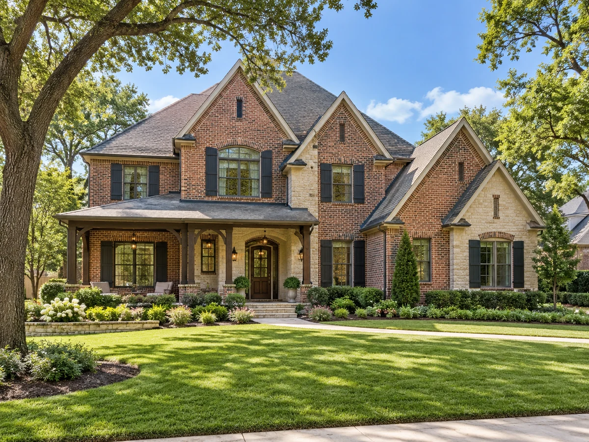 Architectural illustration of exterior features inspired by Woodhaven in McKinney