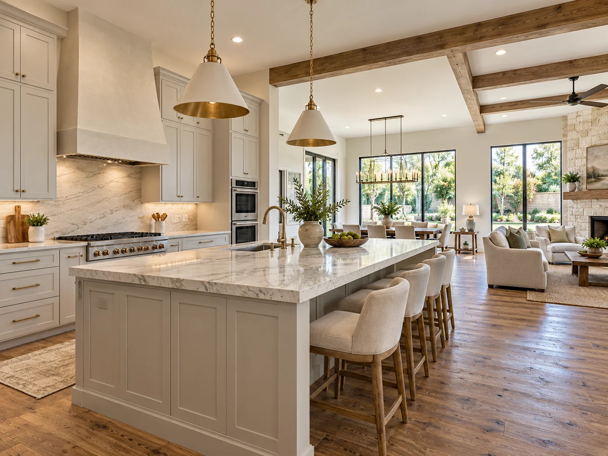 Architectural illustration of interior features inspired by Woodhaven in McKinney