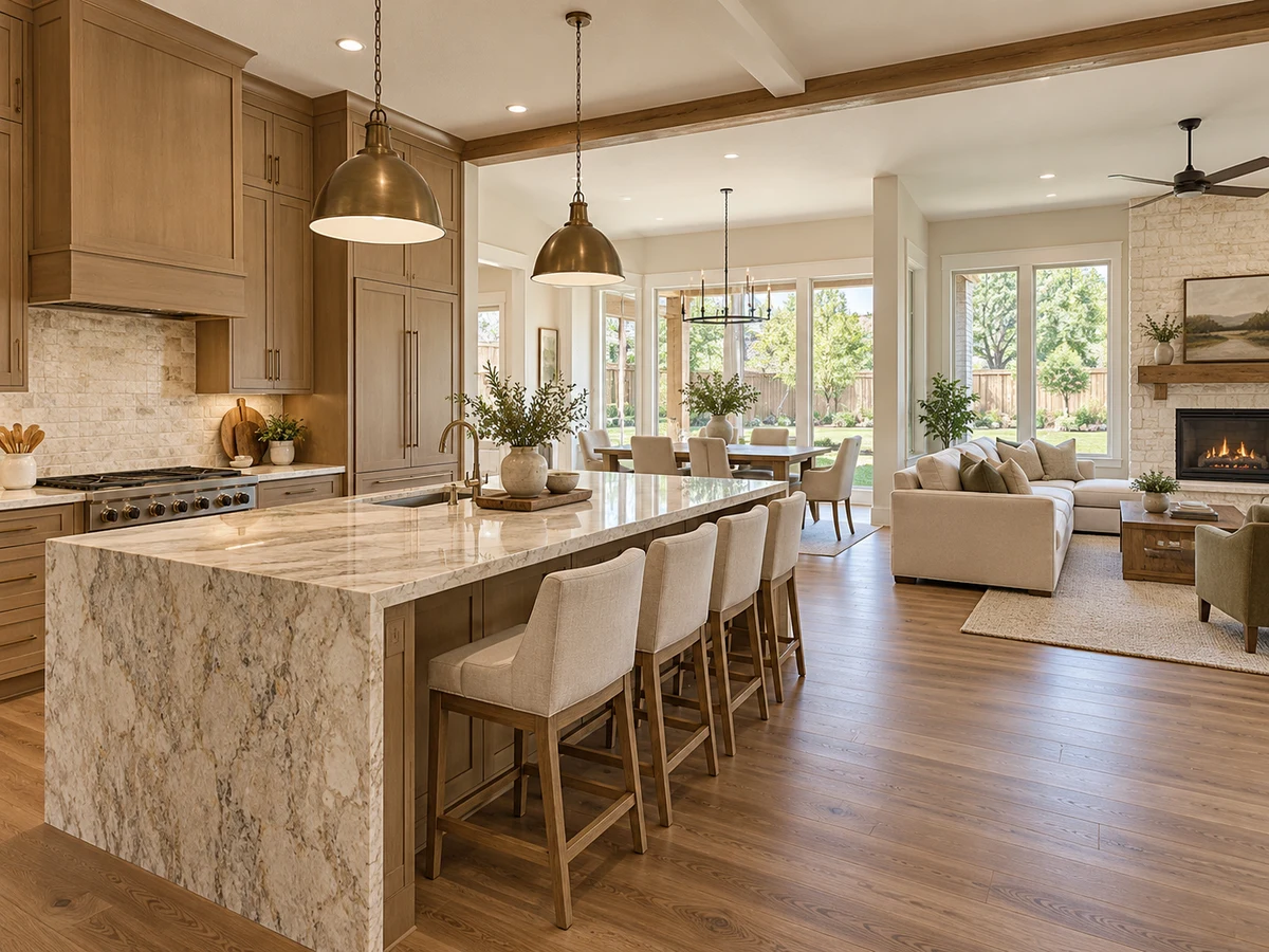 Architectural illustration of interior features inspired by Wren Creek in McKinney