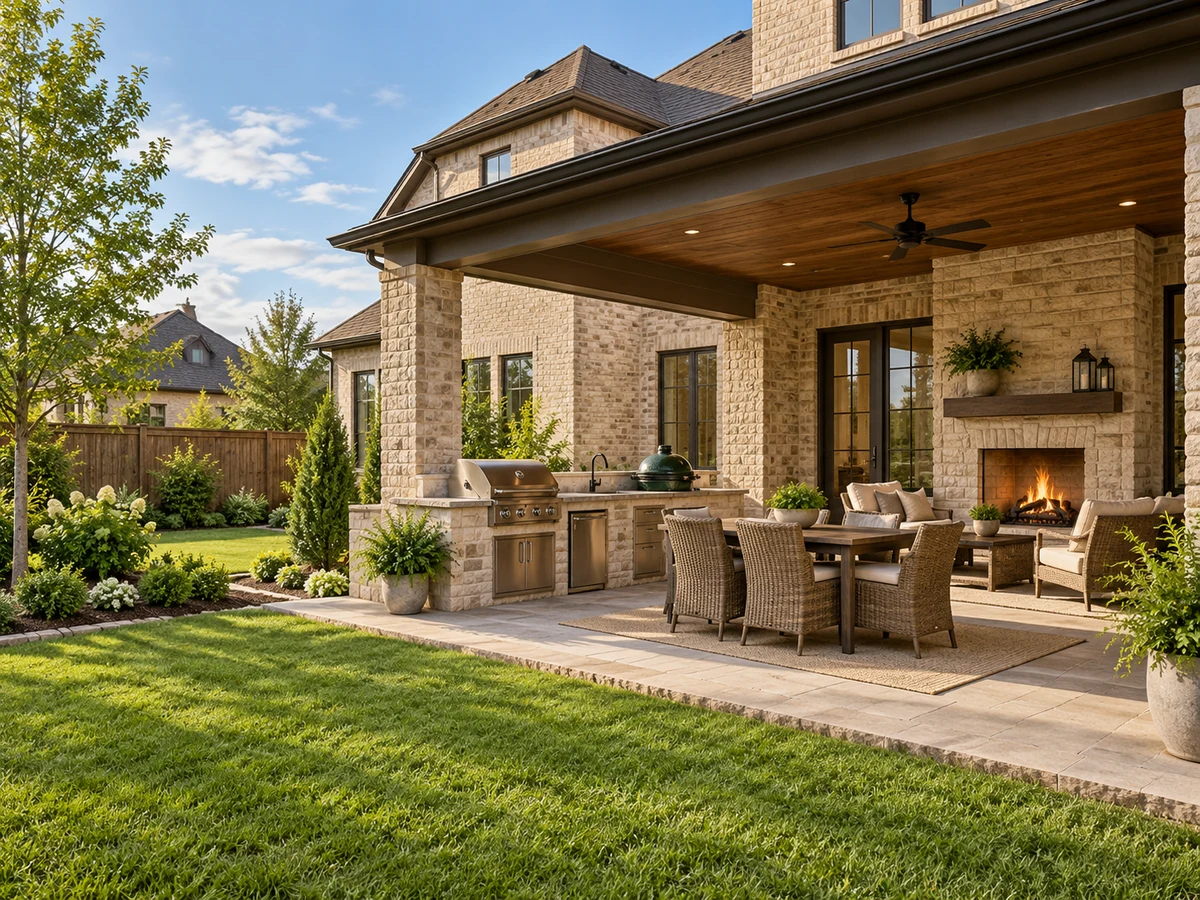 Architectural illustration of outdoor features inspired by Wren Creek in McKinney