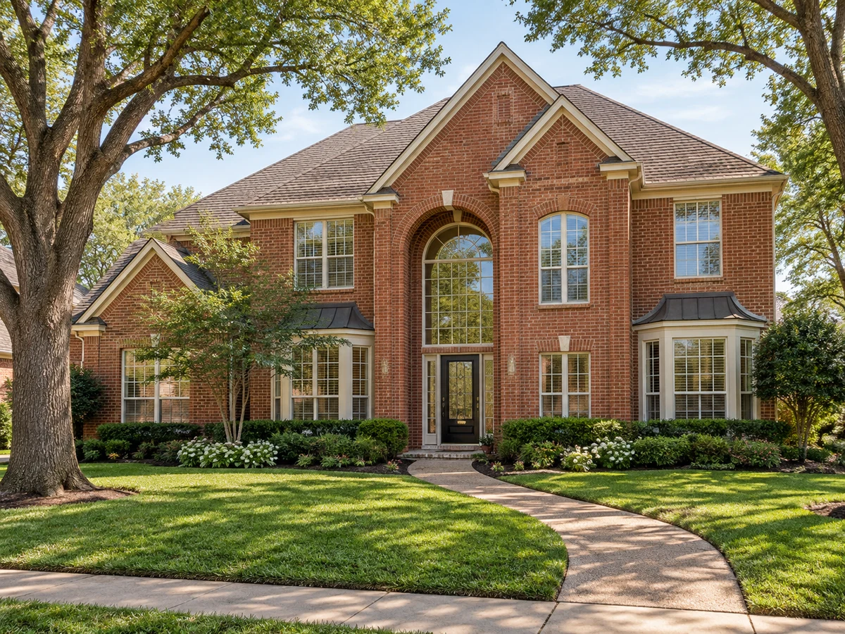 Architectural illustration of exterior features inspired by Wyndham Hill in Plano