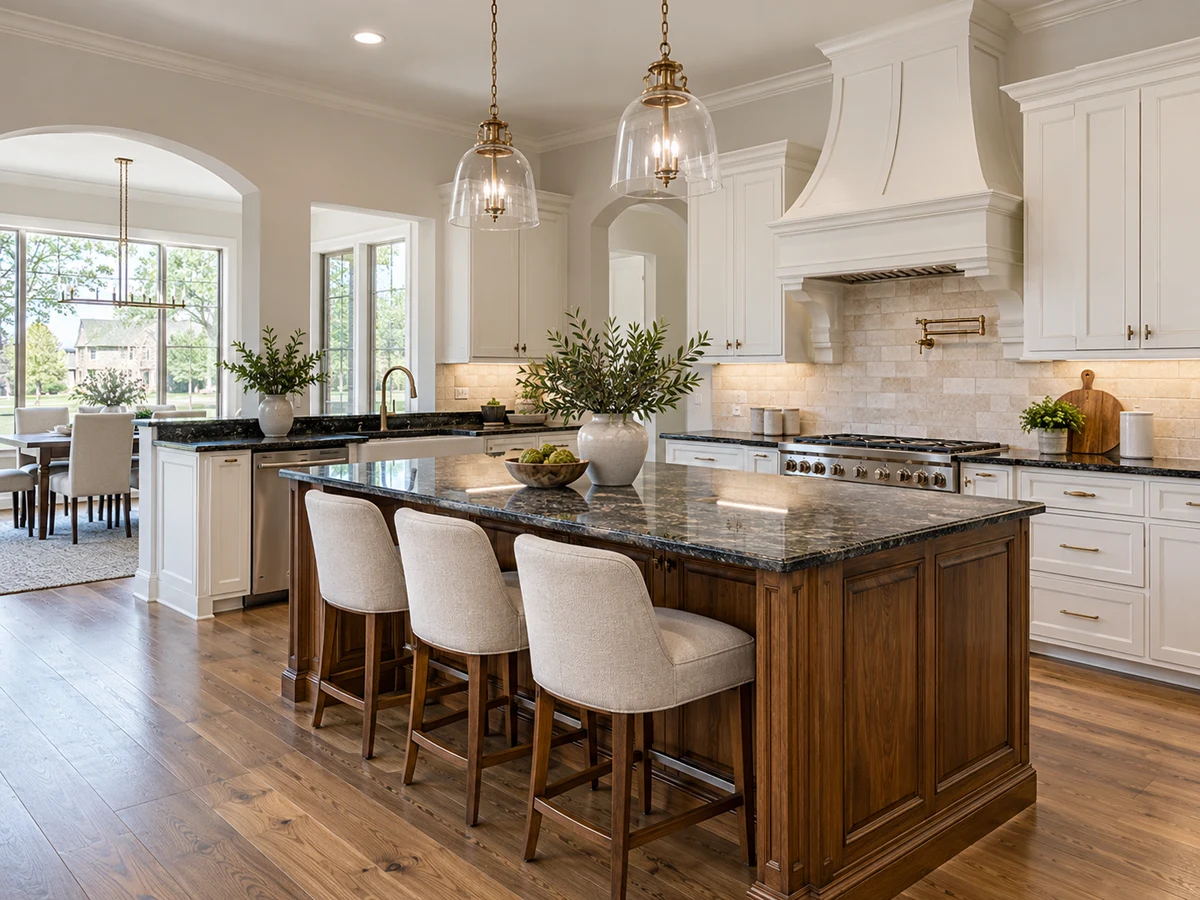 Architectural illustration of interior features inspired by Wyndham Hill in Plano