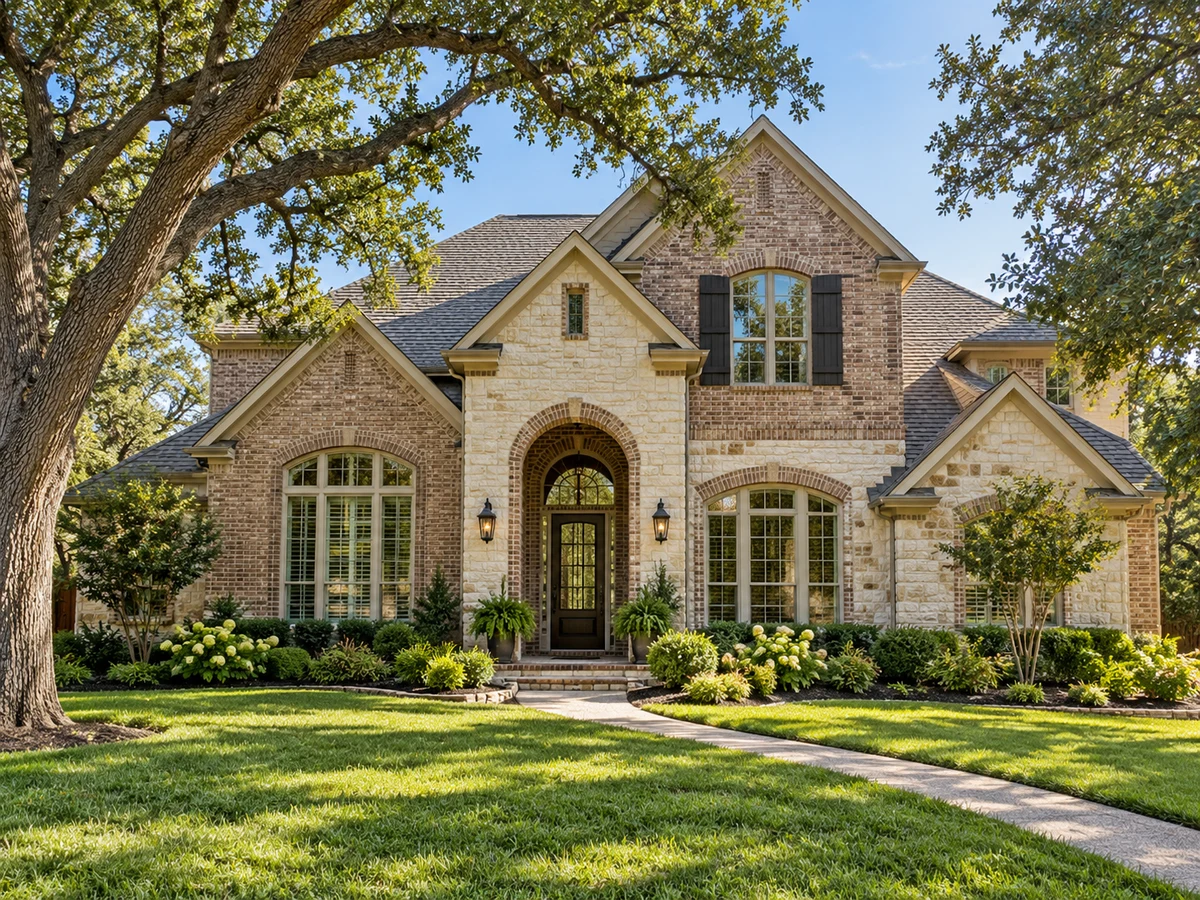 Architectural illustration of exterior features inspired by Wyndsor Grove in McKinney