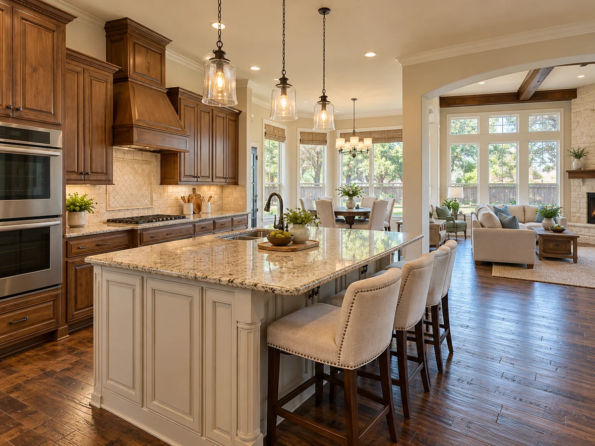 Architectural illustration of interior features inspired by Wyndsor Grove in McKinney