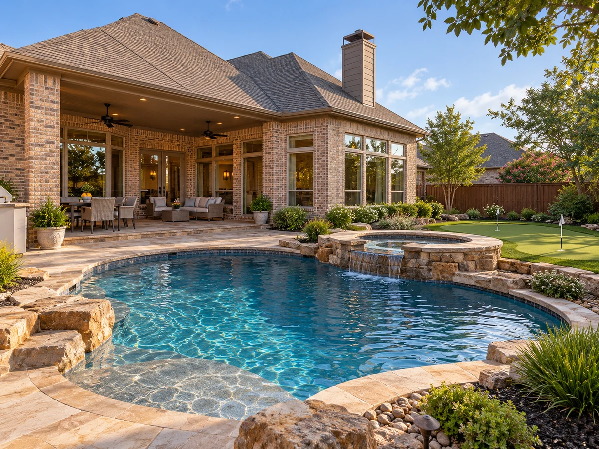 Architectural illustration of outdoor features inspired by Wyndsor Grove in McKinney