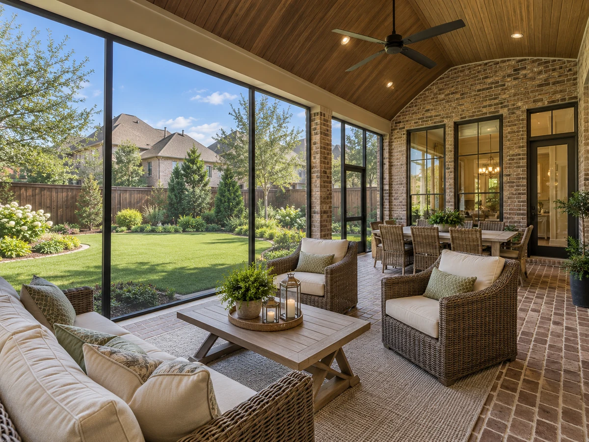 Architectural illustration of outdoor features inspired by Wynn Ridge Estates in McKinney